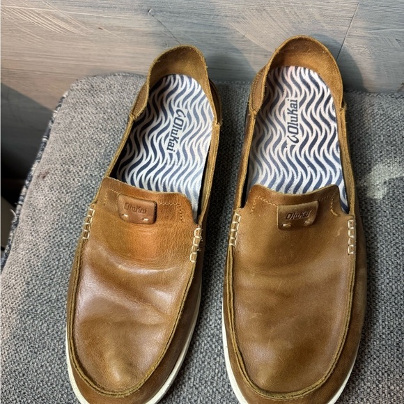 Olukai Men's Brown Leather Loafers - Picture 5 of 7